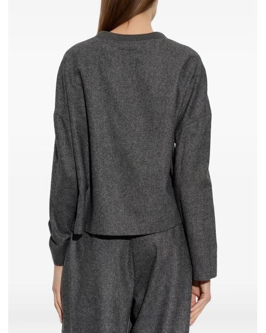 Emporio Armani Gray Lurex-Thread Top