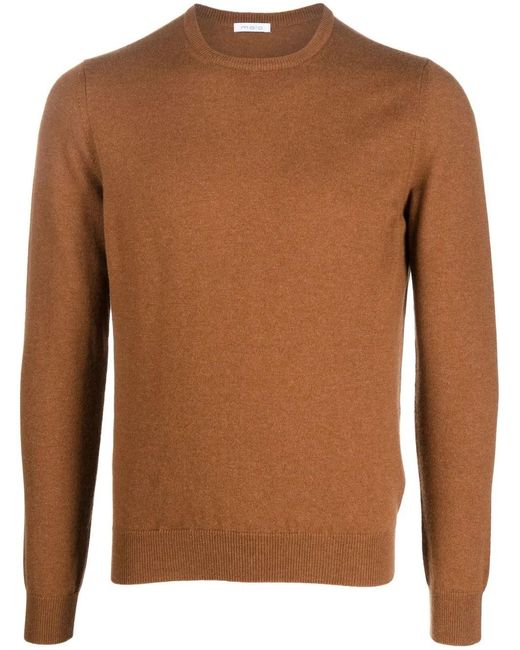 Malo Brown Crew Neck Cashmere Sweater for men