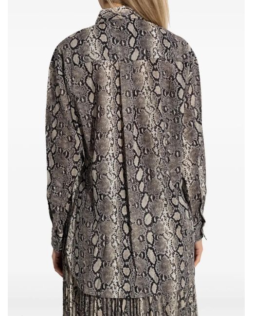 Camicia Con Stampa Effetto Pelle Di Serpente di MICHAEL Michael Kors in Gray