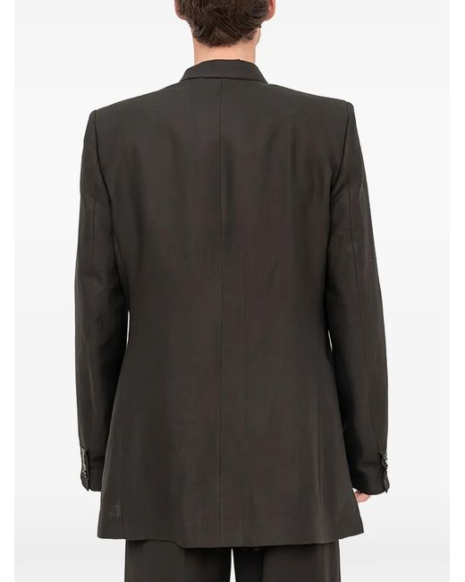 Setchu Black Single-Breasted Coat for men
