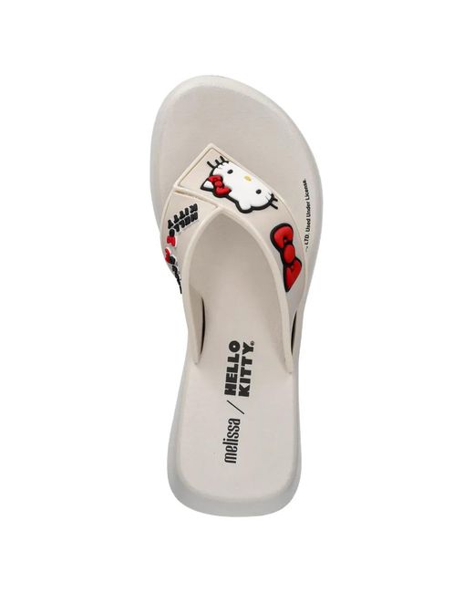 Melissa White Hello Kitty Platform Flip-Flops