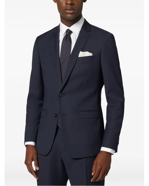 Boggi Blue Patterned Wool Blazer for men