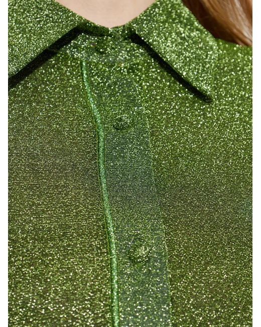 Oseree Green Lumiere Sleeves Shirt