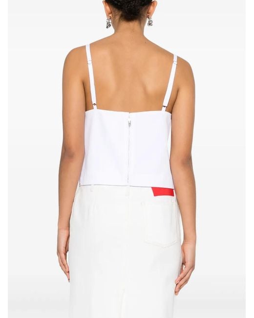 Sportmax White Sleeveless Cotton Top
