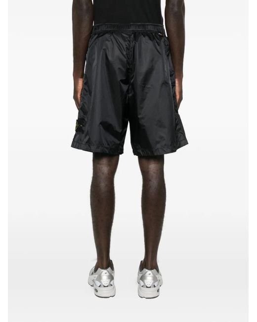 Stone Island Black Bermuda Loose Wide Leg for men