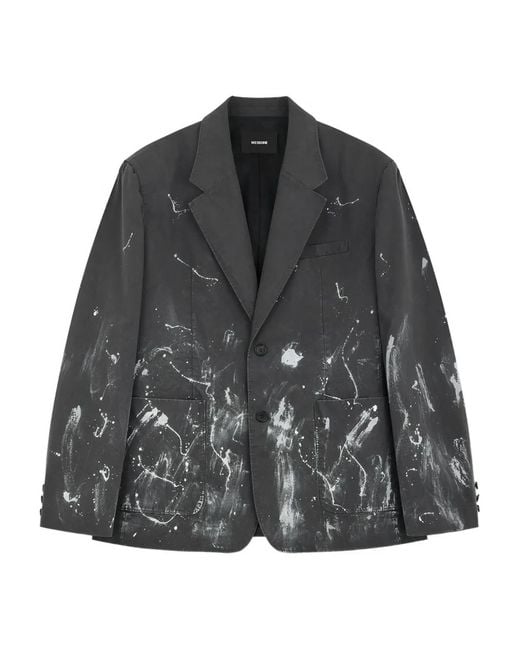 we11done Gray Paint-Splatter Blazer for men