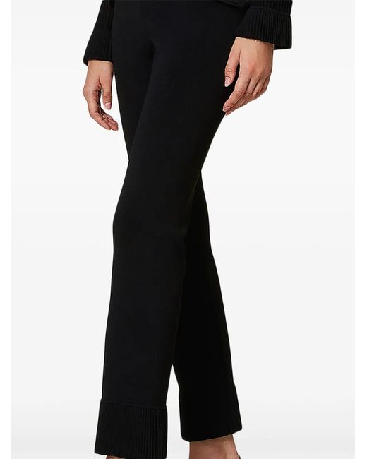 Twinset Black Flared Knitted Trousers