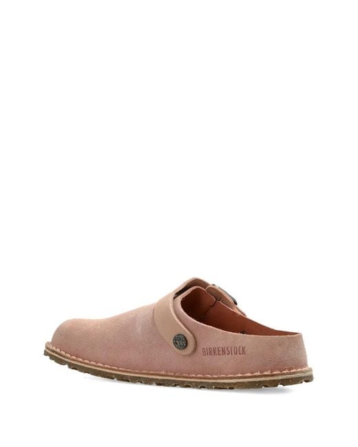 Birkenstock Brown Buckle Suede Mules