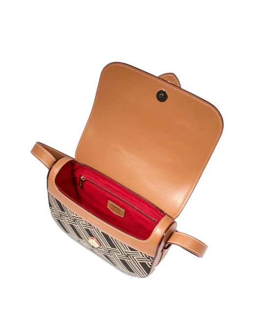 Lancel Sienna ジオメトリックパターン ショルダーバッグ Brown