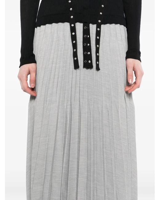 JNBY Gray Pleated Midi Skirt