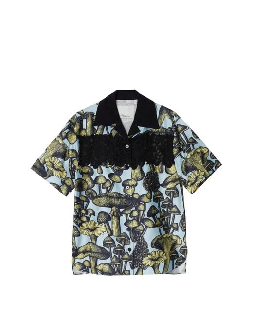 3.1 Phillip Lim Black Ethereal Mushroom Lace Printed Shirt