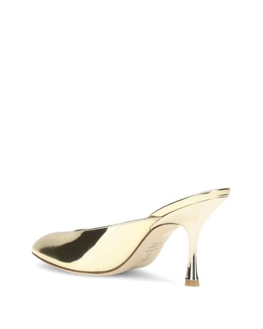 Stuart Weitzman Metallic Madison Round-Toe Mules