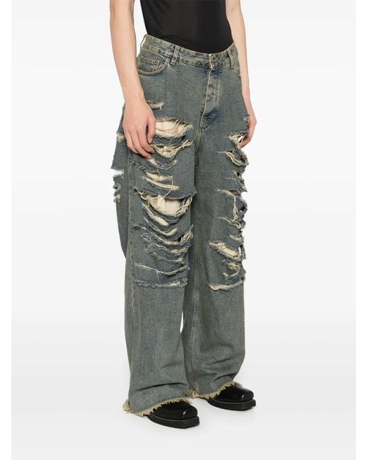 424 Gray Ripped Jeans for men