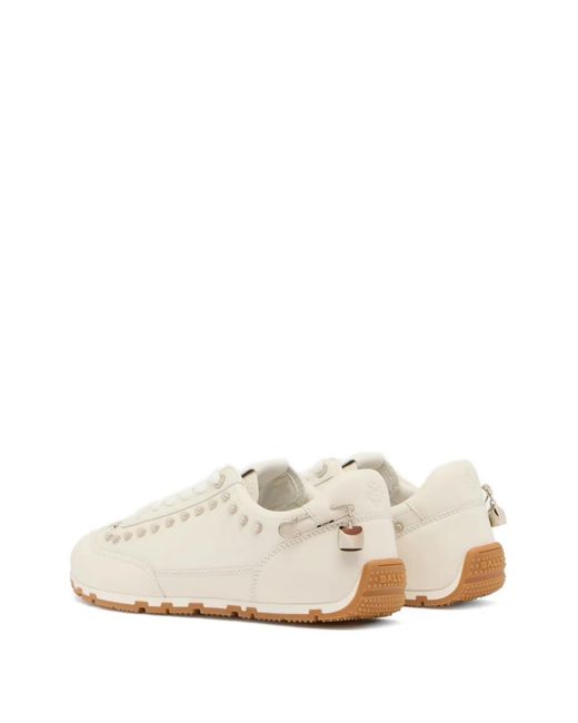 Bally White Quarry Stud-Embellished Sneakers