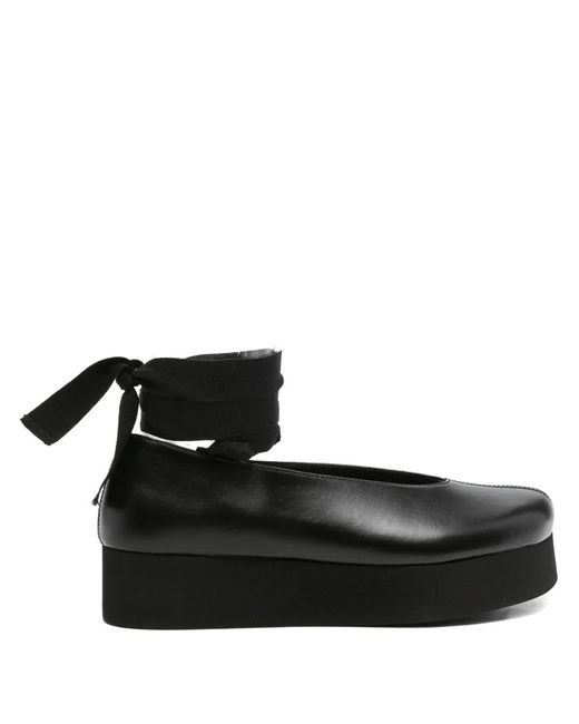 Comme des Garçons Black Ribbon Platform Ballet Flats