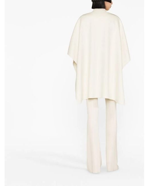 Fabiana Filippi White Boat-Neck Knit Poncho
