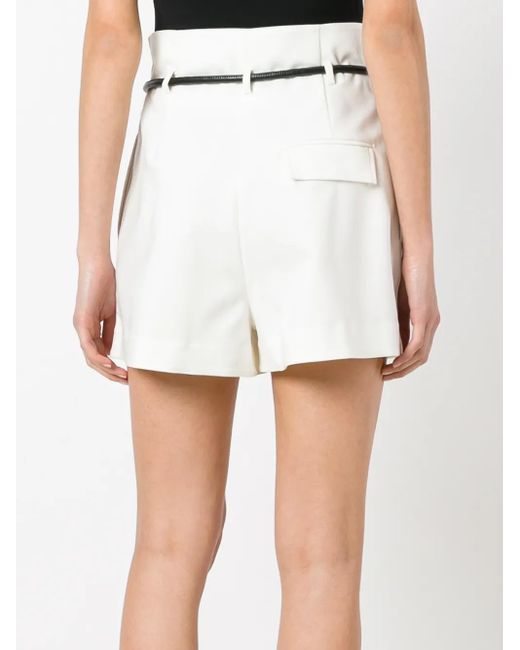 3.1 Phillip Lim White Paperbag-Waist Mini Shorts