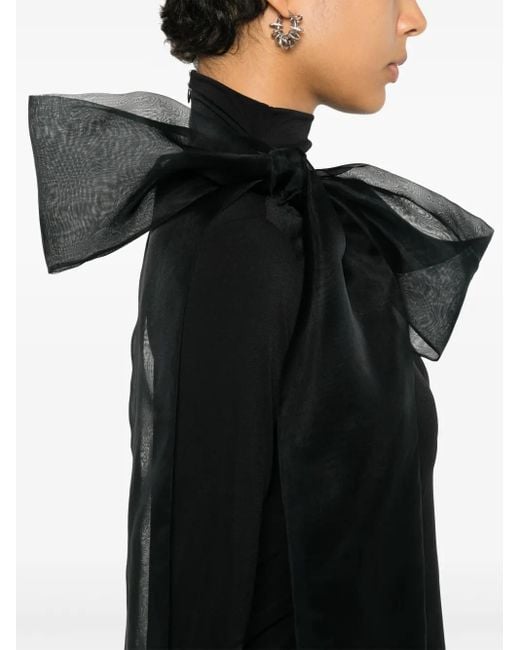 Atu Body Couture Black Bow-Detail Blouse