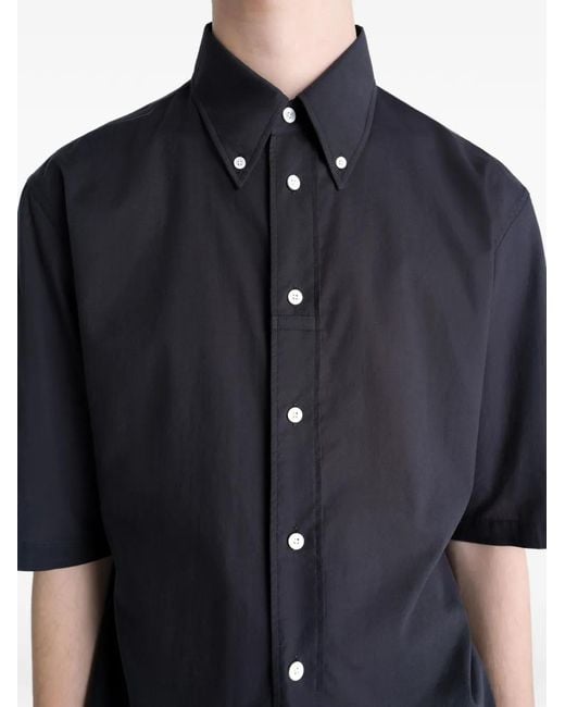 Lemaire Blue Button-Down Short-Sleeves Shirt for men