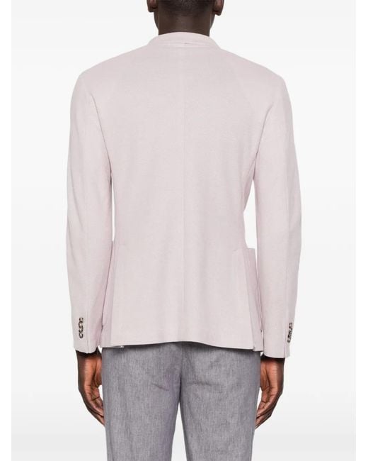 Manuel Ritz Pink Double-Breasted Piqué Jacket for men