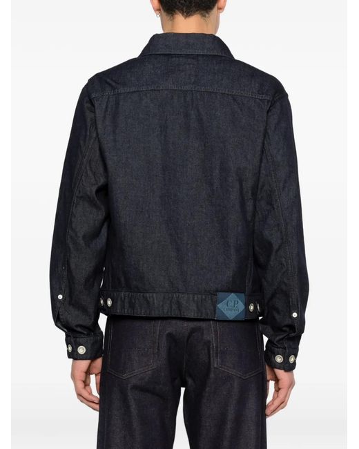 C P Company Blue 3/1 Denim Zip Jacket for men