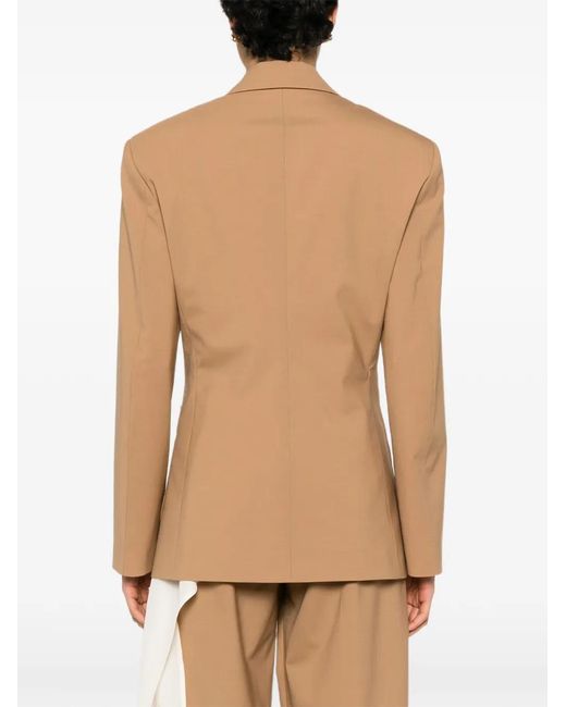 Covert Natural Single-Breasted Patch-Pocket Blazer