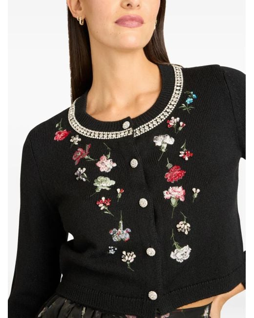 Cárdigan Isolde con motivo floral Cinq À Sept de color Black