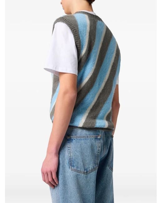 MSGM Pullover Mit Diagonalen Streifen in Blue für Herren