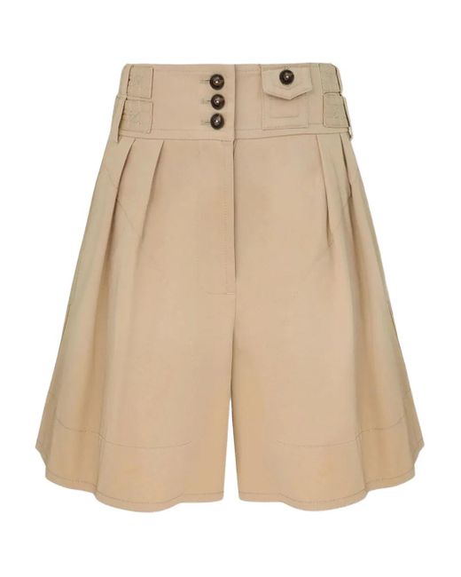 Zimmermann Natural Cotton Shorts With Buttons