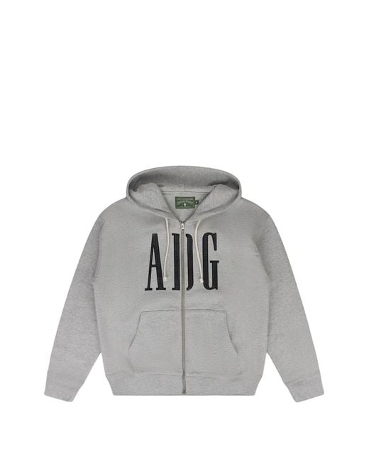 DENIM TEARS Gray Adg Inc. Zip-Up Hoodie for men
