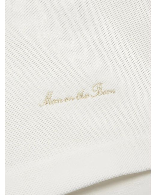 メンズ MAN ON THE BOON. Logo-embroidered Polo Shirt White