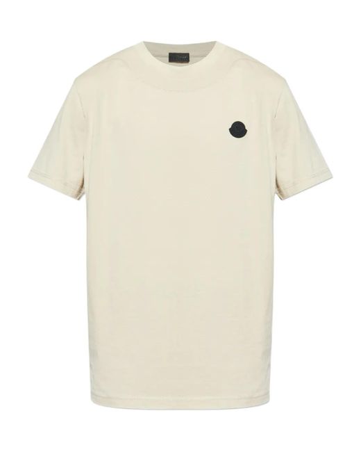 メンズ Moncler ロゴパッチ Tシャツ Natural