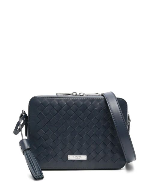 Aspinal Blue Camera Crossbody Bag