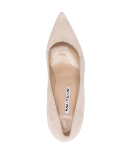 Manolo Blahnik Pink Suede Pointed-Toe BB Pumps