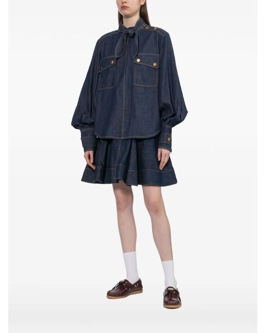 Zimmermann Blue Cargo Blouse