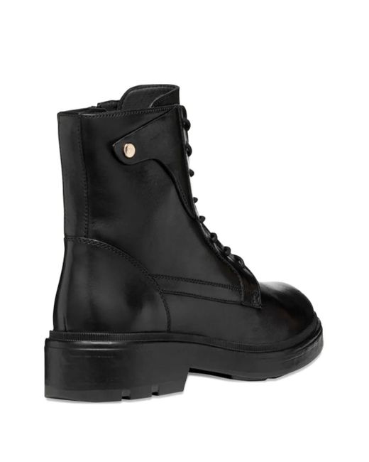 Geox Black Swelen Lace-Up Platform Boots