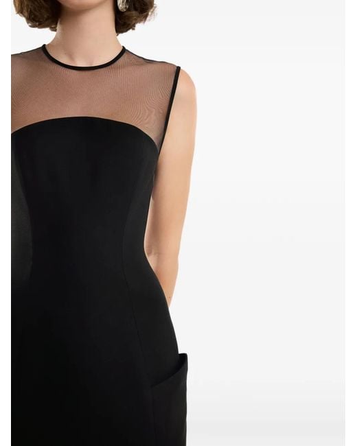 Gemy Maalouf Black Open-Back Structured Maxi Dress