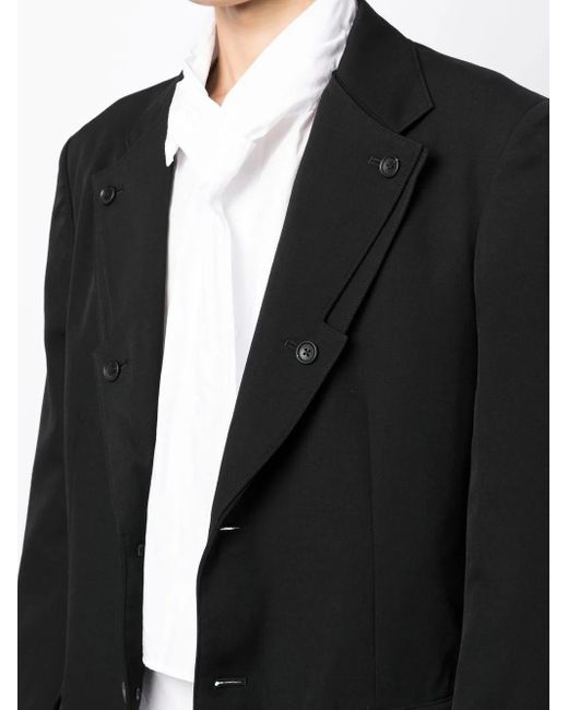 Yohji Yamamoto Black Single-Breasted Fitted Blazer for men