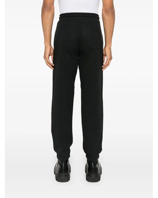 Moncler Black Cotton Track Pants With Logo for men