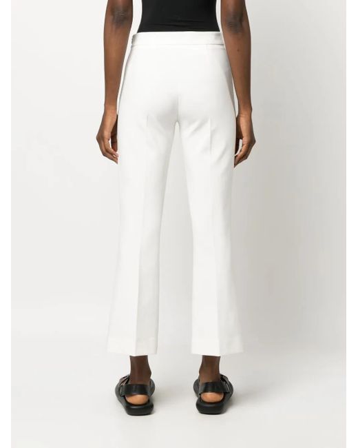 Callas Milano White Lola High-Waisted Flared Trousers
