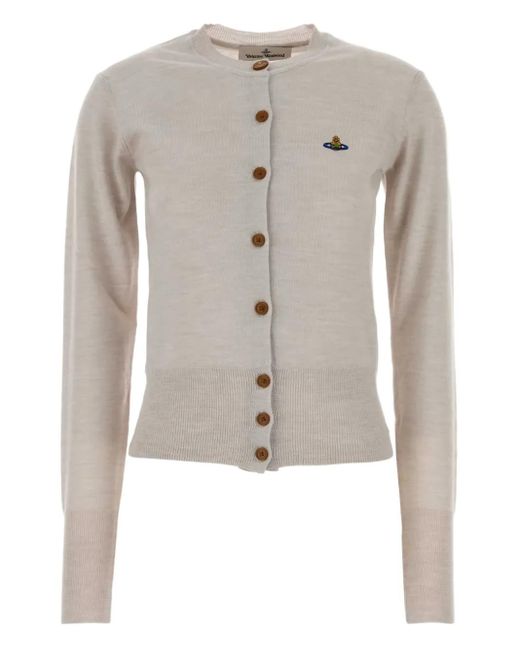 Vivienne Westwood White Cardigan mit Orb-Verzierung