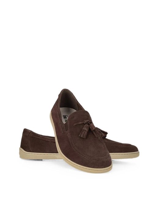 Be Lenka Brown Portsiders Tassel-Detail Suede Loafers for men