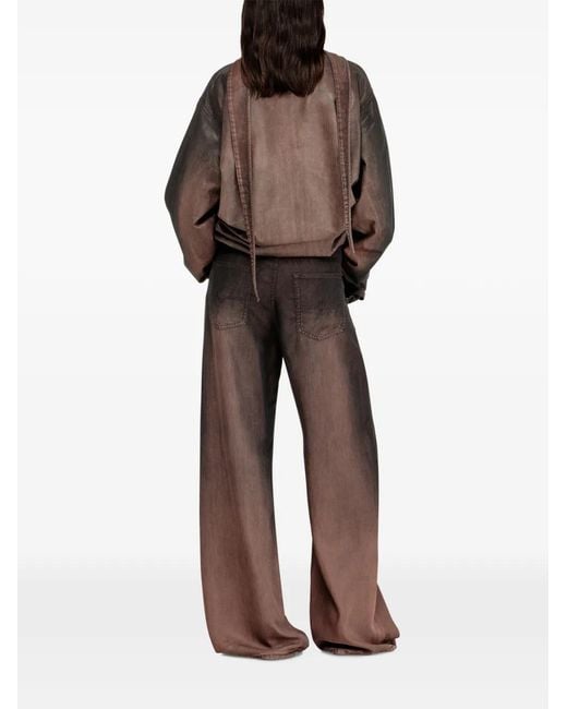 DIESEL Brown D-Sire Wide-Leg Jeans