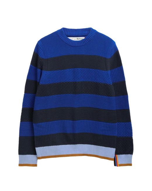 Barbour Blue X Paul Smith Southwold Striped Sweater for men