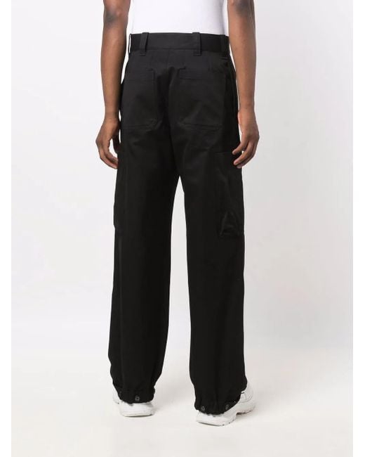 McQueen Black Flap-Pocket Cotton Trousers for men