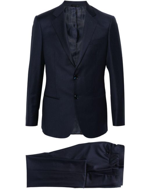 Giorgio Armani Blue Pinstripe Single-breasted Suit for men