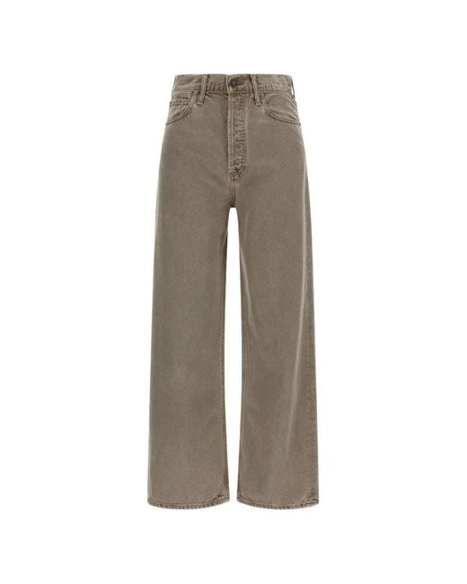 Agolde Gray Flyweight Ren Wide-Leg Jeans