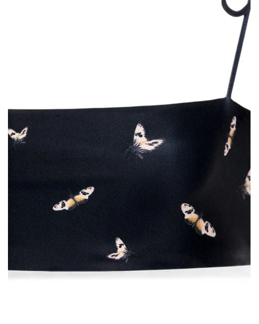 Agua Bendita Blue Primavera Azucar Butterfly-Print Bikini Top