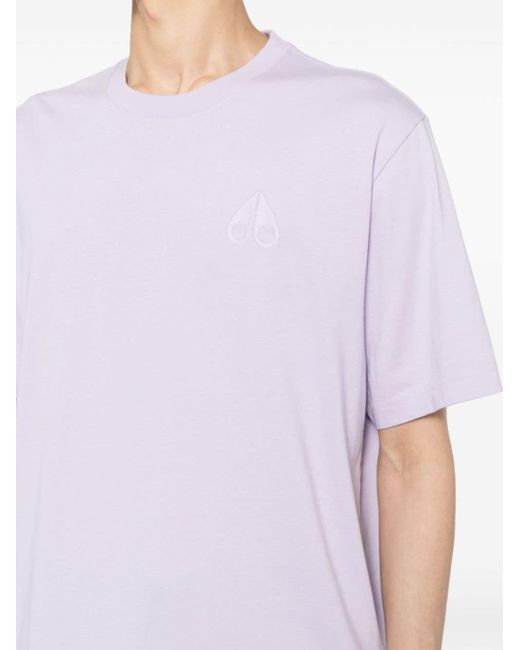 Moose Knuckles T-Shirt mit Logo-Stickerei in Purple für Herren