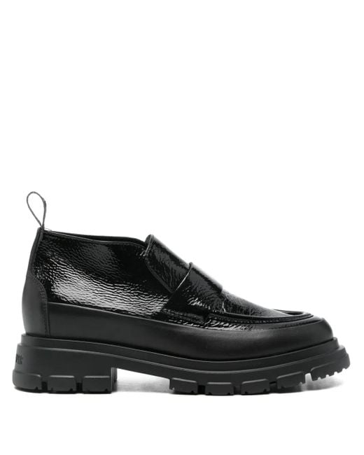 Candice Cooper Black Leather Loafers